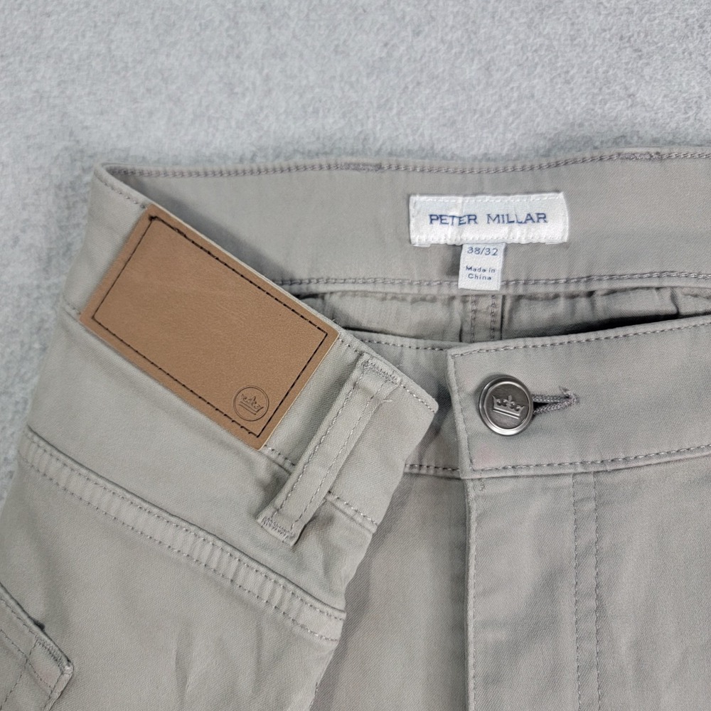 Peter Millar Signature Sateen Pants Mens 38x27 Gray 5 Pocket Strerch Soft Touch